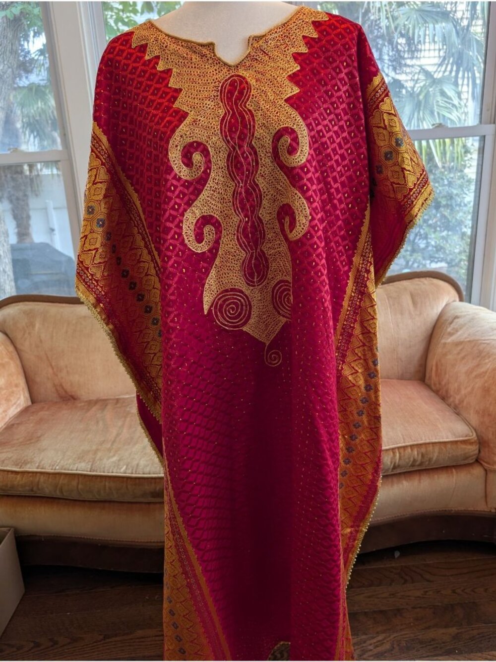 Embroidered Kaftan, Unisex, Large, Cultural Traditional African